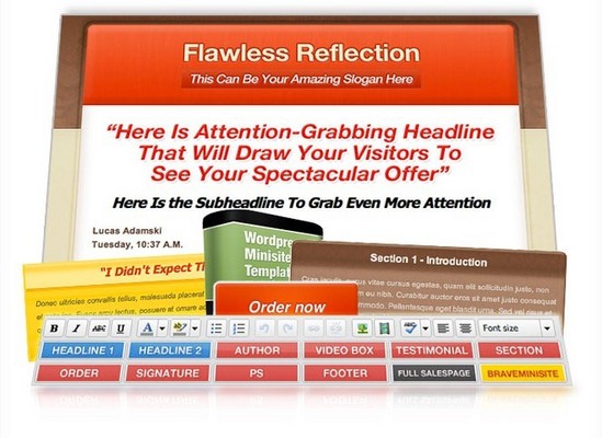 Product picture Flawless Reflection WordPress Minisite